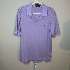 Ralph Lauren Men's Lavender Striped Polo Shirt
